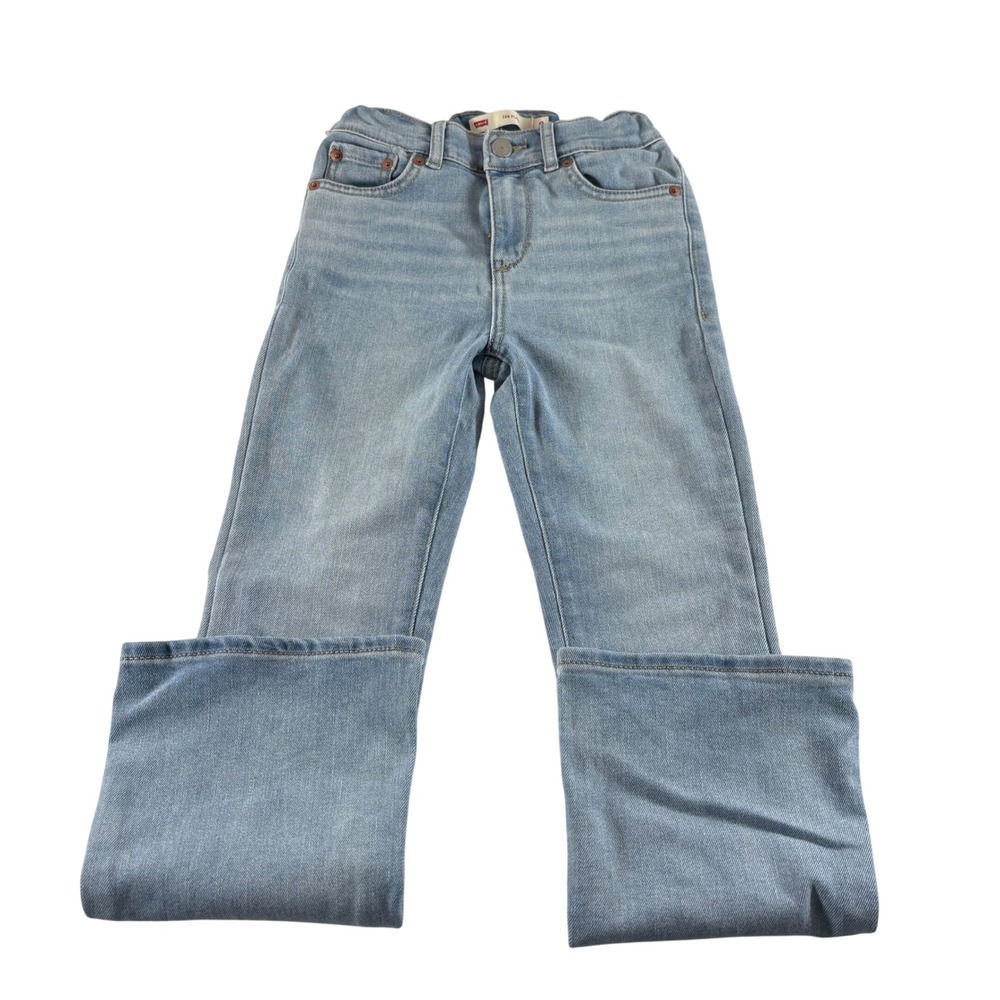 Levis Girls 726 Flare Jeans Light Wash Adjustable Waist‎ Size 8 Regular Blue